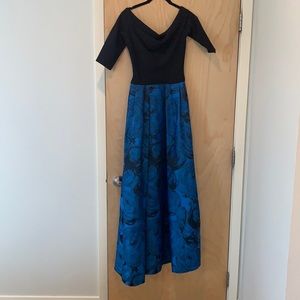 Full length black halo eve evening gown